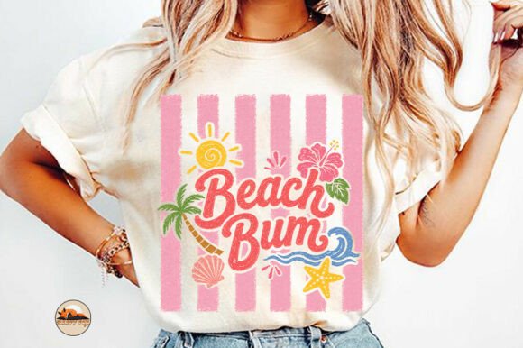 Beach Bum PNG: Striped Summer Vibes Shirt Design