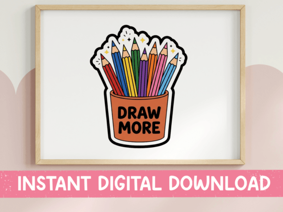 Draw More Colored Pencil Cup Sticker: Fuel Your Creative Spark