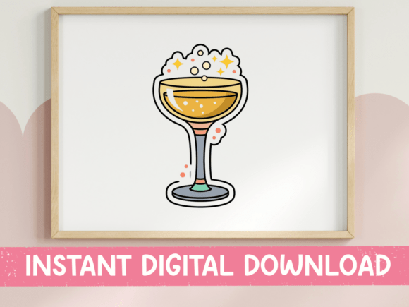 Elevate Your Celebrations: The Champagne Coupe Glass Bubbles Sticker