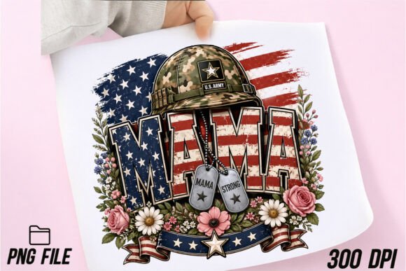 Floral Mama Camo Army USA Flag Dogtag Design Guide