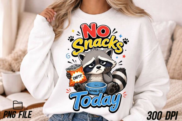 No Snacks Today Funny Raccoon PNG: A Snarky Design Asset