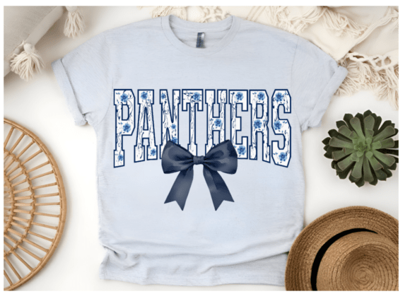Panthers with Blue Bow PNG: A Graphic Set for Modern Sports Branding
