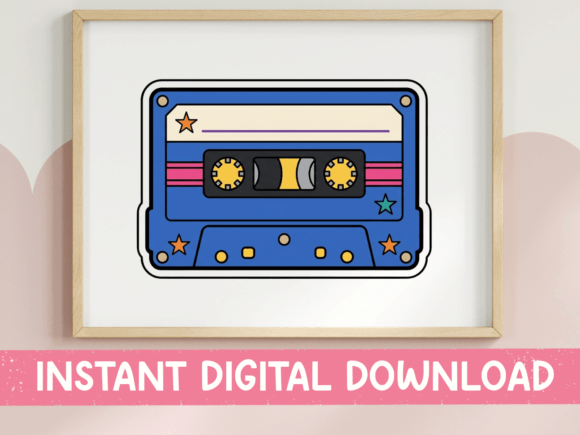 Retro Blue Cassette Tape Design: A Nostalgic Icon