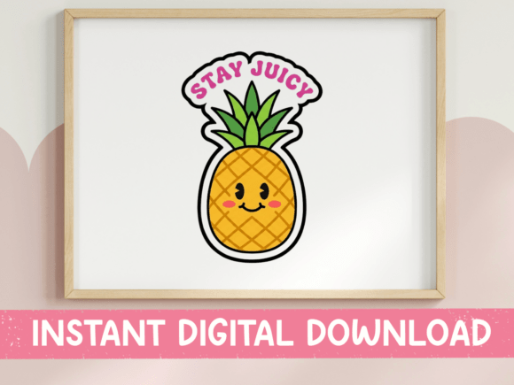Stay Juicy: A Kawaii Pineapple Design That Radiates Positivity
