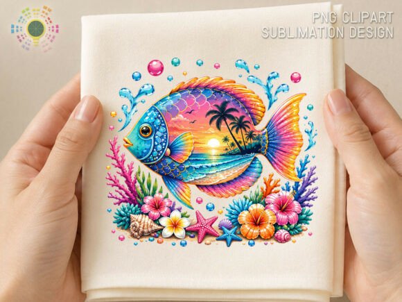 Tropical Sunset Fish PNG: A Splash of Summer for Your Designs