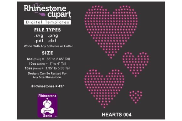 Unlocking Creativity with Rhinestone Template Design HEARTS 004