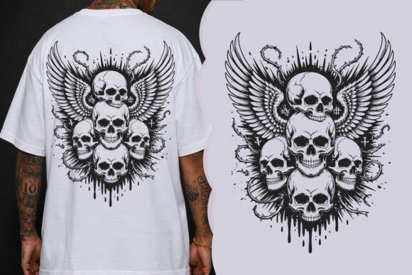 Winged Skull Gothic PNG: A Bold Asset for Edgy Design